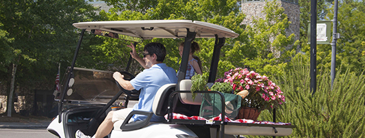 Town Center Shopping by Golf Cart