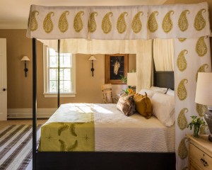 Calming neutrals and clean design make the master bedroom, designed by Lauren Liess, a peaceful retreat.          