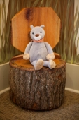 Whimsical woodland décor creates a magical place for children to read at the Mt Laurel Library.   