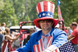 Residents participate in Mt Laurel's annual July Fourth parade. 