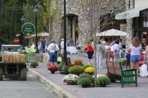 Crafts from local artisans line the sidewalks during the Mt Laurel Fall Festival.   