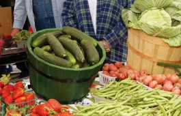 Local farmers sell fresh fruits and vegetables at the Mt Laurel Farmer's Market.  