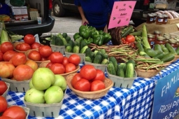 Fresh produce and locally made salsa entice visitors to the Mt Laurel Fall Festival.  