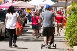Residents shop local vendors and stroll town sidewalks during the Mt Laurel Spring Festival. 
