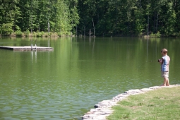 Spoonwood Mountain Lake is a 11-acre private lake for fishing and swimming.                   