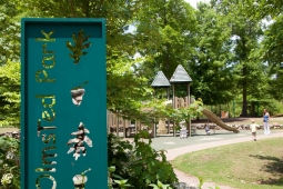 The Olmstead Park playground offers children a safe place to play.                   