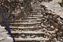 Stones mined from nearby mountains line the walkway to a Mt Laurel home.             