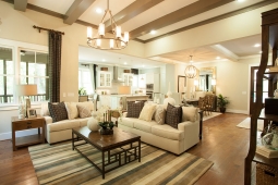 This open floor plan allows for effortless entertaining in the kitchen, dining room, living room, and screened deck.                       