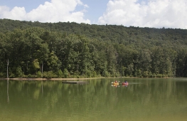 Kayak on Mt Laurel's peaceful Spoonwood Mountain Lake.   